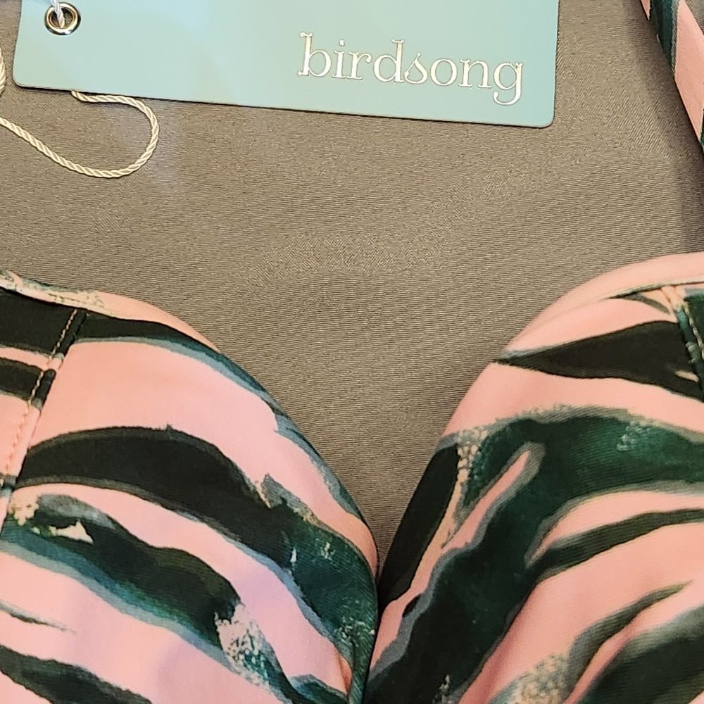 NWT Bloom Birdsong Tankini 38DD Pink and Green Animal Print - Picture 3 of 6